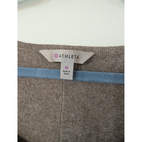 Athleta Cashmere Adi Maura Scoop Neck Sweater Dress tan Brown Medium athleisure - Picture 4 of 8